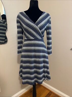 Small Faux-Wrap Sweater Dress